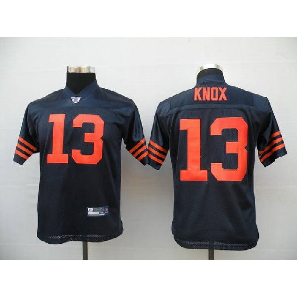 Bears #13 Johnny Knox Blue/Orange 1940s Throwback Stitched Youth NFL Jersey 