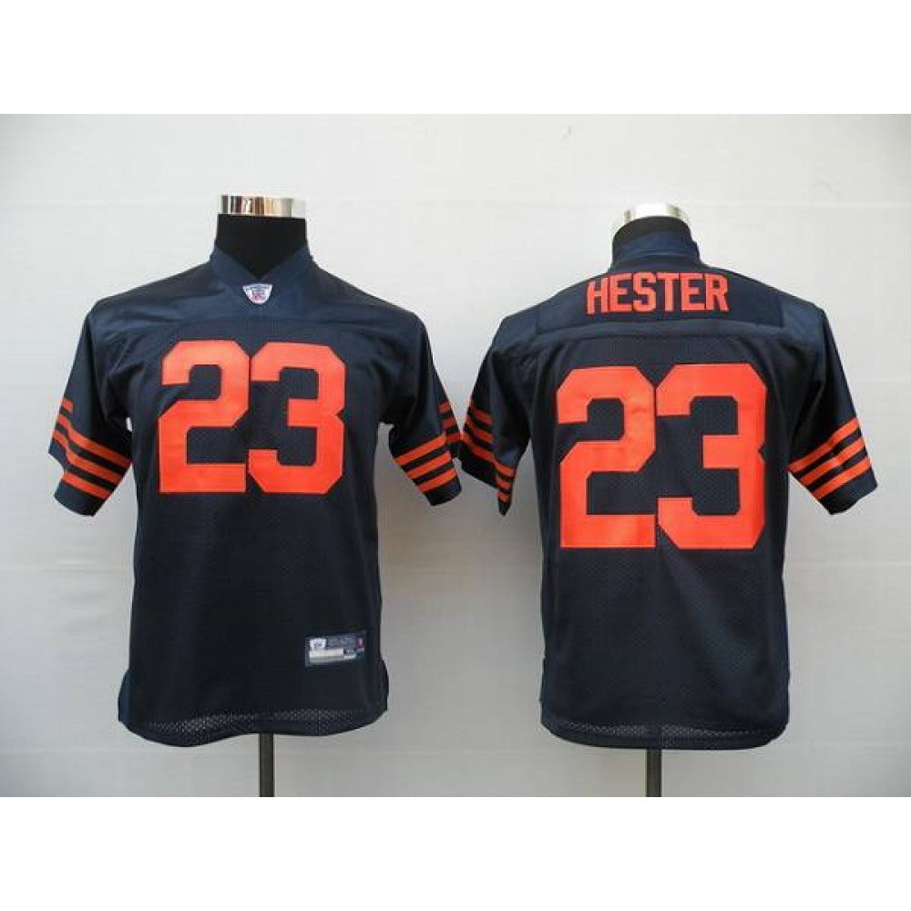 Bears #23 Devin Hester Blue/Orange 1940s Throwback Stitched Youth NFL Jersey 