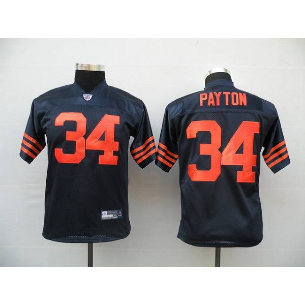 Bears #34 Walter Payton Blue/Orange 1940s Throwback Stitched Youth NFL Jersey 