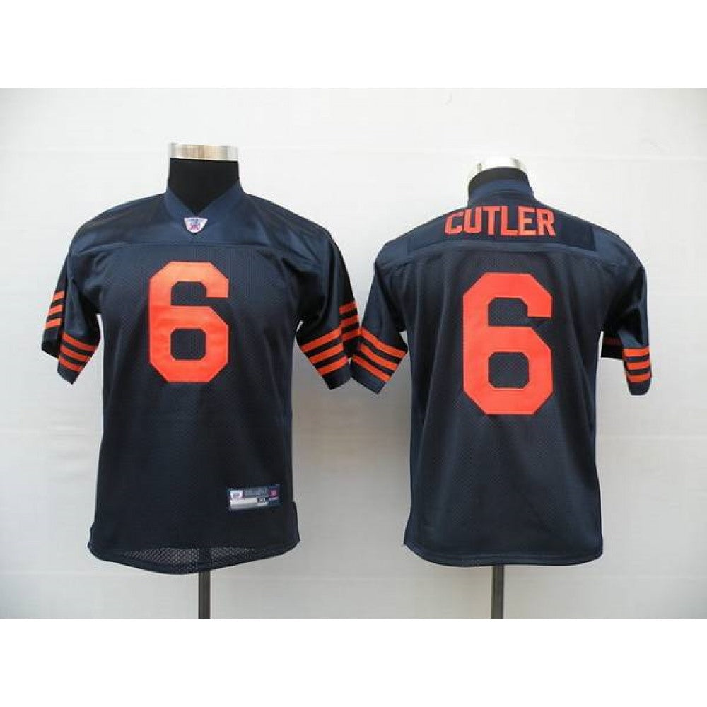 Bears #6 Jay Cutler Blue/Orange 1940s Throwback Stitched Youth NFL Jersey 