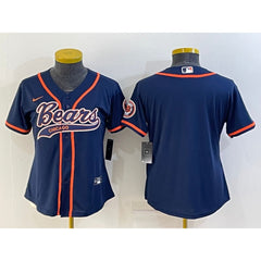 Youth Chicago Bears Blank Navy With Patch Cool Base Stitched Baseball Jersey 