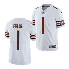 Youth Chicago Bears #1 Justin Fields White 2021 NFL Draft Vapor Untouchable Limited Stitched Jersey 