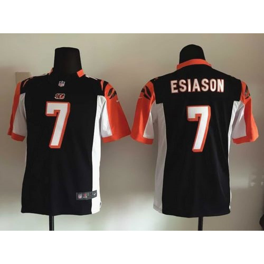 Bengals #7 Boomer Esiason Black Team Color Youth Stitched NFL Elite Jersey 