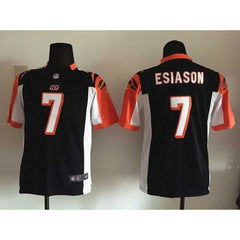 Bengals #7 Boomer Esiason Black Team Color Youth Stitched NFL Elite Jersey 