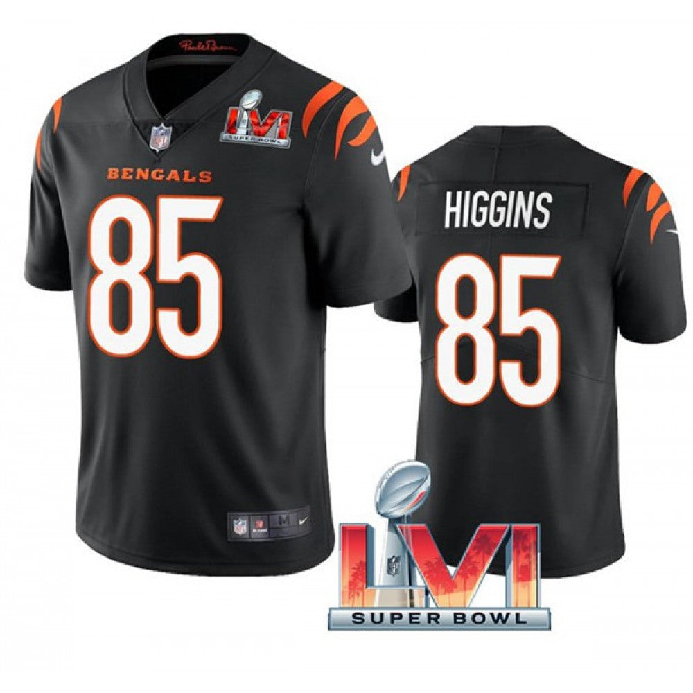 Youth Cincinnati Bengals #85 Tee Higgins 2022 Black Super Bowl LVI Vapor Limited Stitched Jersey 