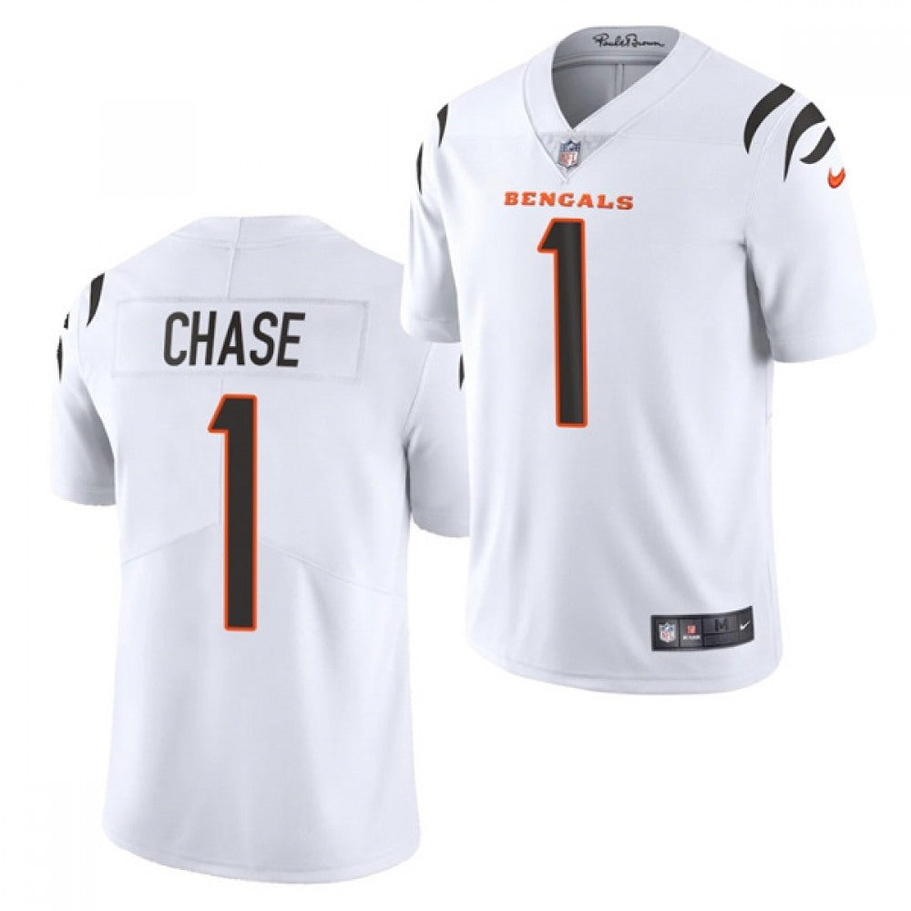 Youth Cincinnati Bengals #1 Ja'Marr Chase 2021 NFL Draft White Vapor Untouchable Limited Stitched Jersey 
