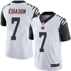 Bengals #7 Boomer Esiason White Youth Stitched NFL Limited Rush Jersey 