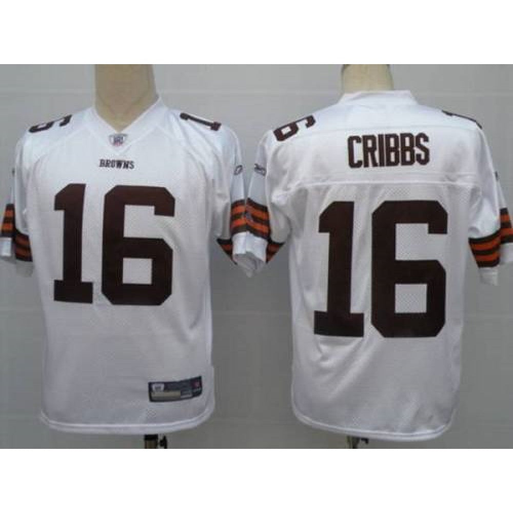 Browns #16 Joshua Cribbs White Stitched Youth NFL Jersey 