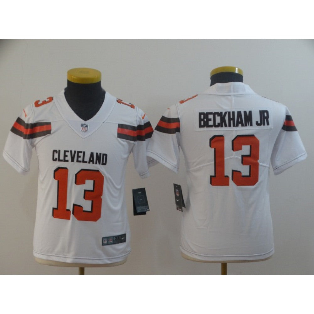 Youth Cleveland Browns #13 Odell Beckham Jr. White Vapor Untouchable Limited Stitched NFL Jersey 