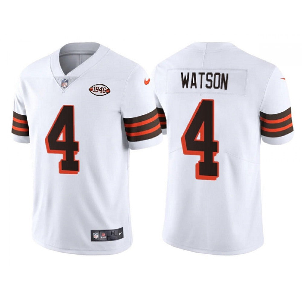 Youth Cleveland Browns #4 Deshaun Watson White 1946 Collection Vapor Untouchable Limited Stitched Jersey 