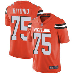 Youth Cleveland Browns #75 Joel Bitonio Orange Vapor Untouchable Limited Stitched NFL Jersey 