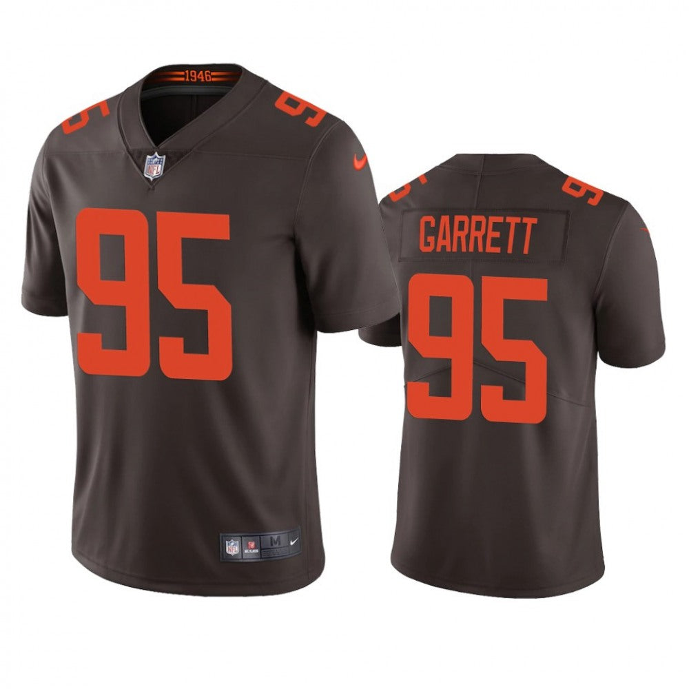 Youth Cleveland Browns #95 Myles Garrett Brown Vapor Untouchable Limited Stitched Jersey 