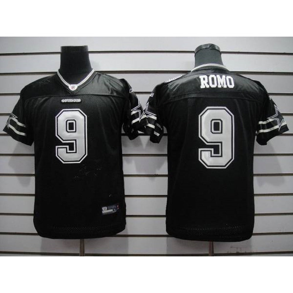 Cowboys #9 Tony Romo Black Shadow Stitched Youth NFL Jersey 
