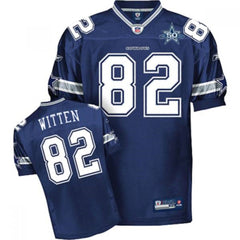 Cowboys #82 Jason Witten Blue With Team 50TH Patch Stitched Youth NFL Jersey 