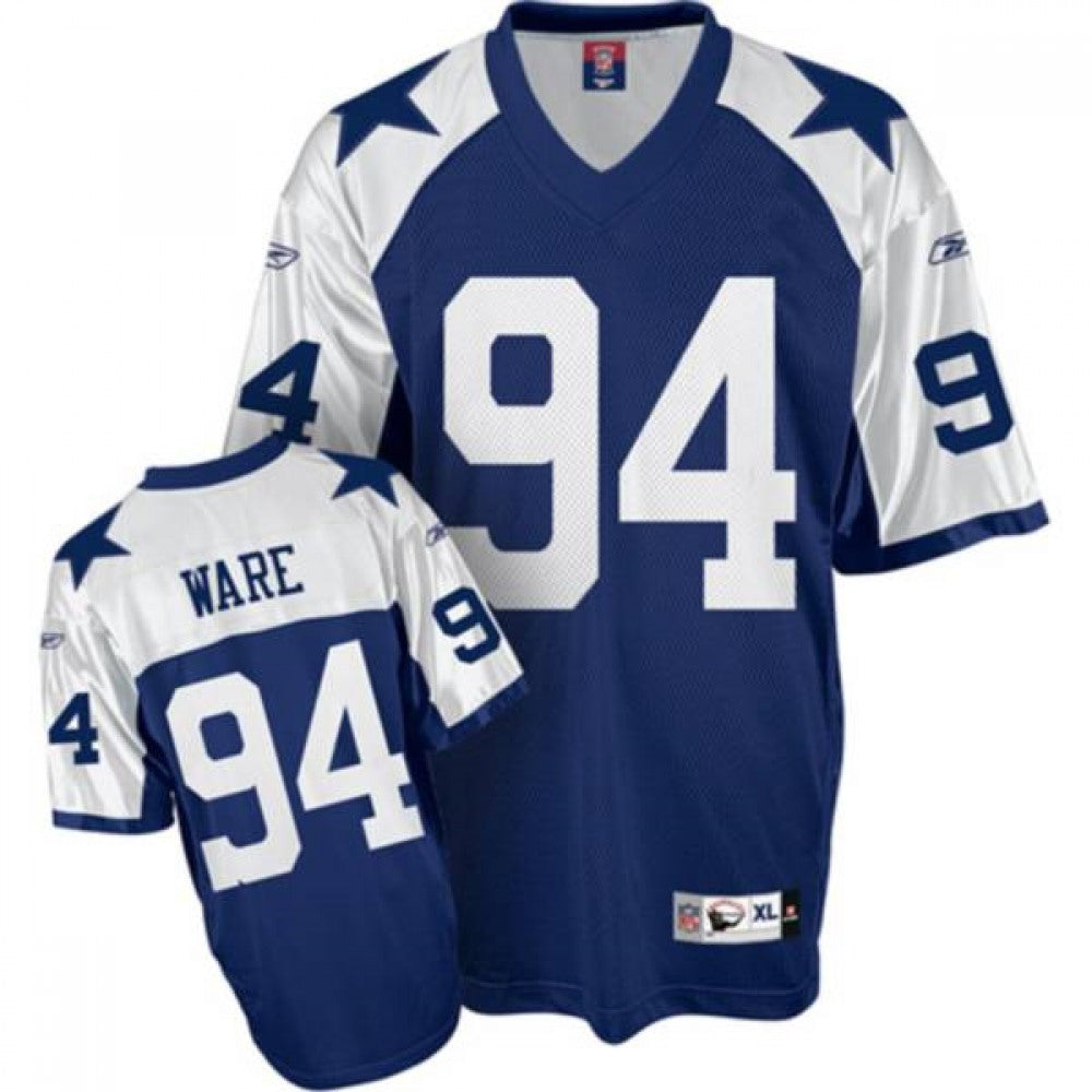 Cowboys #94 Demarcus Ware Blue Thanksgiving Stitched Youth NFL Jersey 