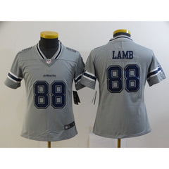 Youth Dallas Cowboys #88 CeeDee Lamb Gray Vapor Untouchable Limited Stitched Jersey 