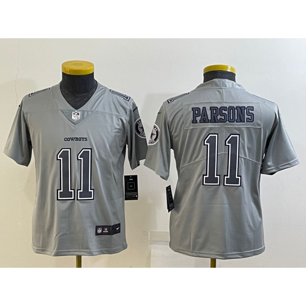 Youth Dallas Cowboys #11 Micah Parsons Grey Atmosphere Fashion Stitched Jersey 