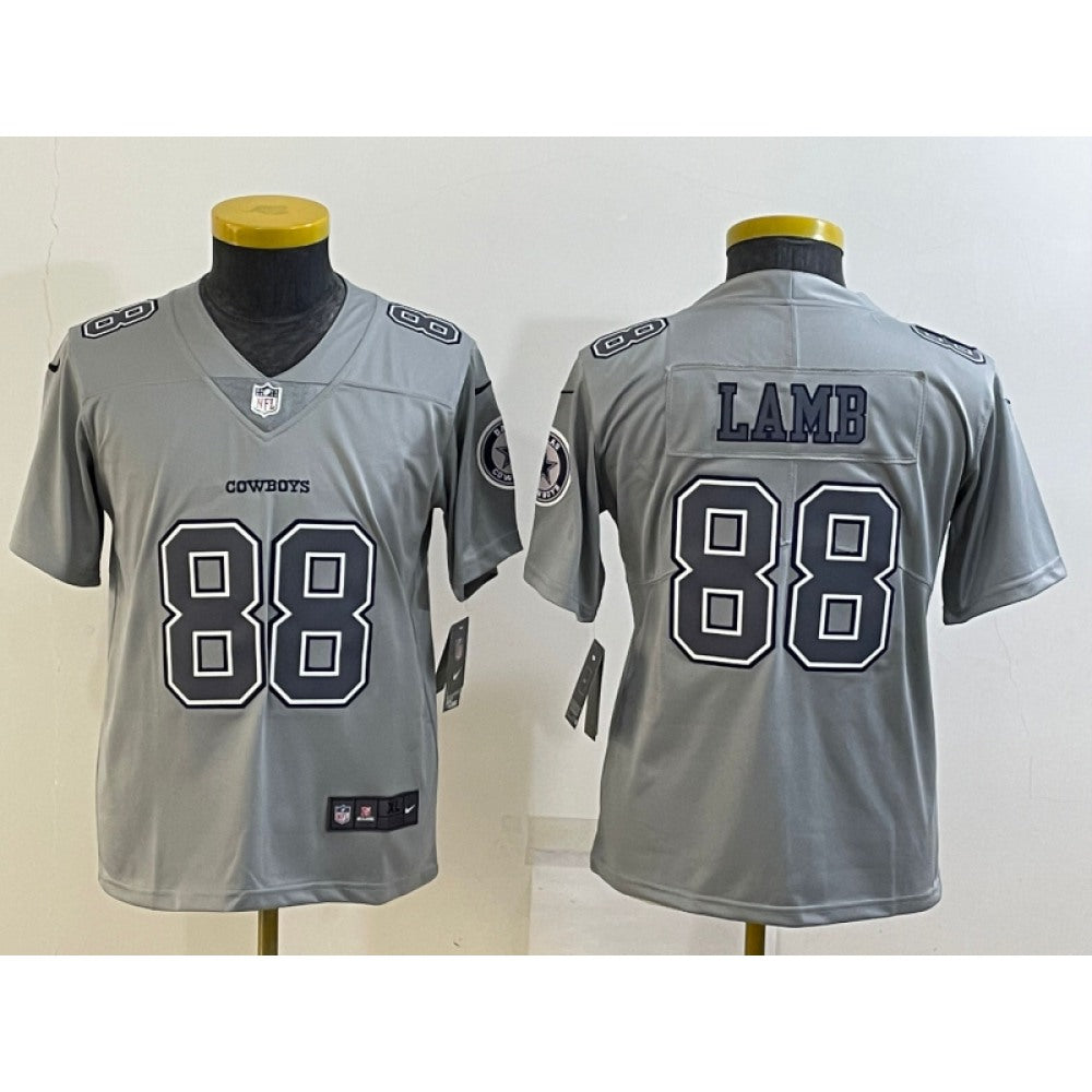 Youth Dallas Cowboys #88 CeeDee Lamb Grey Atmosphere Fashion Stitched Jersey 