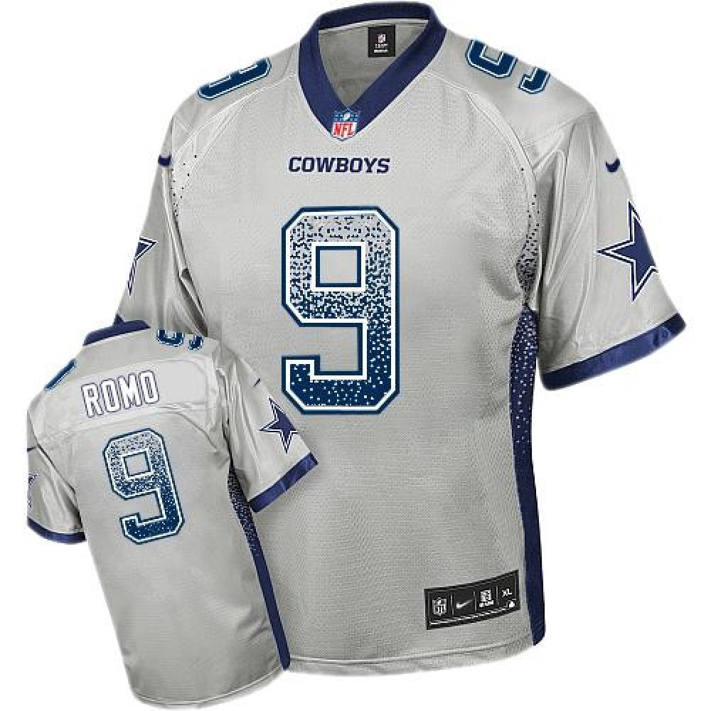 Cowboys #9 Tony Romo Grey Youth Stitched NFL Elite Drift Fashion Jersey 