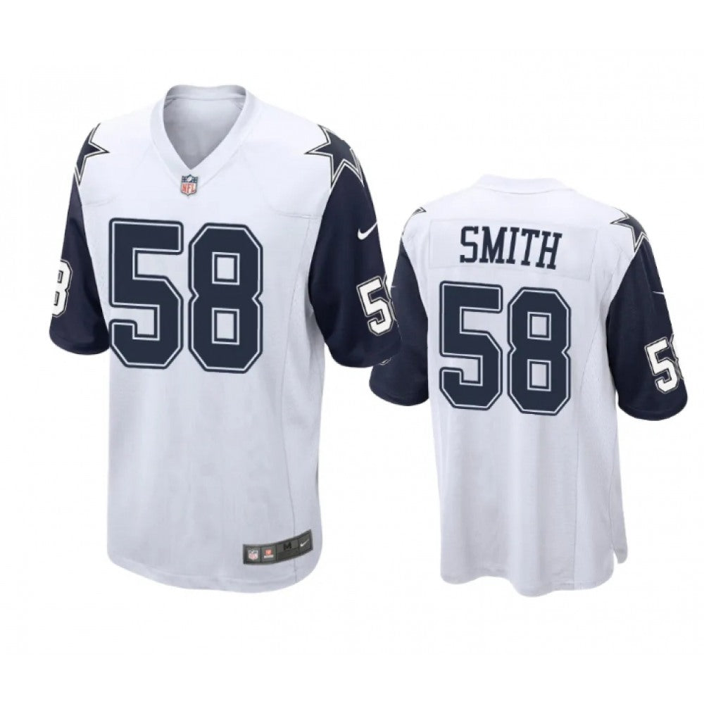 Youth Dallas Cowboys #58 Mazi Smith Navy Thanksgiving Stitched Football Jersey 