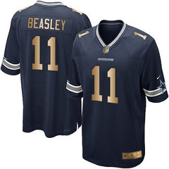 Cowboys #11 Cole Beasley Navy Blue Team Color Youth Stitched NFL Elite Gold Jersey 
