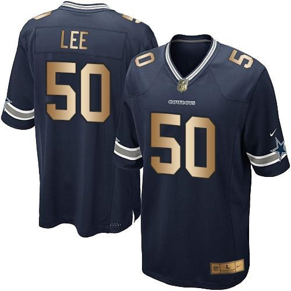 Cowboys #50 Sean Lee Navy Blue Team Color Youth Stitched NFL Elite Gold Jersey 