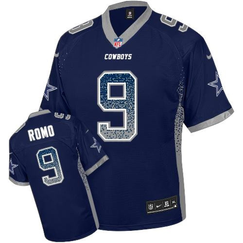 Cowboys #9 Tony Romo Navy Blue Team Color Youth Stitched NFL Elite Drift Fashion Jersey 