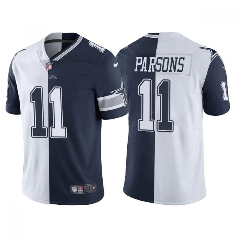 Youth Dallas Cowboys #11 Micah Parsons Navy White Split Vapor Untouchable Limited Stitched Jersey 