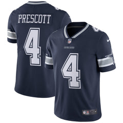 Youth Dallas Cowboys #4 Dak Prescott Navy Vapor Untouchable Limited Stitched NFL Jersey 