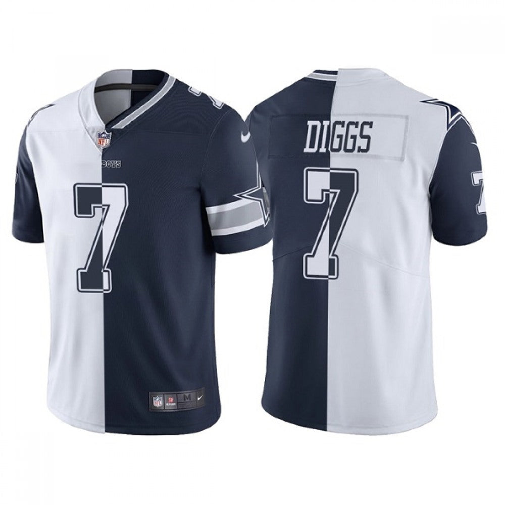 Youth Dallas Cowboys #7 Trevon Diggs Navy White Split Vapor Untouchable Limited Stitched Jersey 