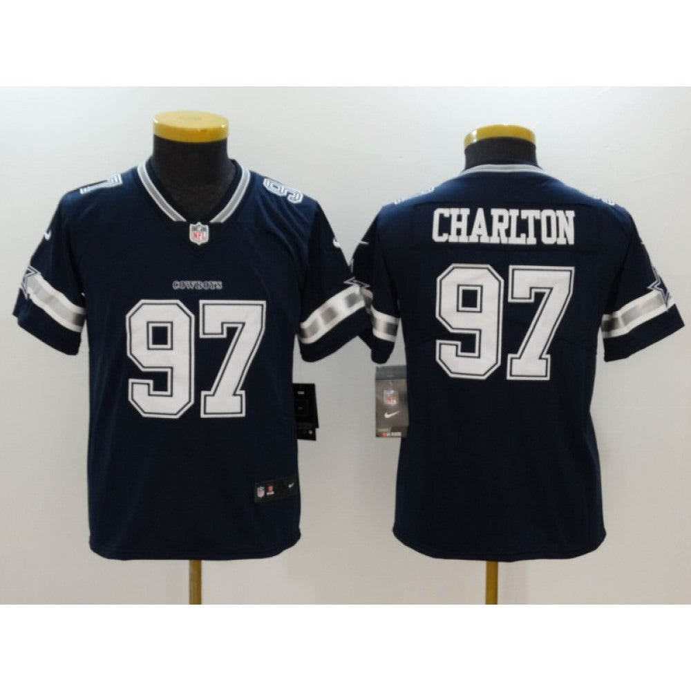 Youth Dallas Cowboys #97 Taco Charlton Navy Vapor Untouchable Limited Jersey 