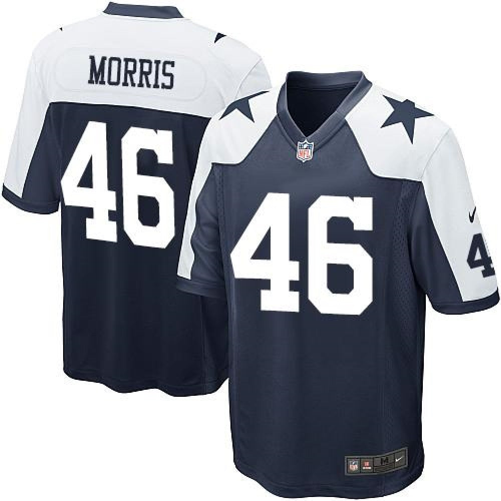 Cowboys #46 Alfred Morris Navy Blue Thanksgiving Youth Stitched NFL Throwback Elite Jersey 