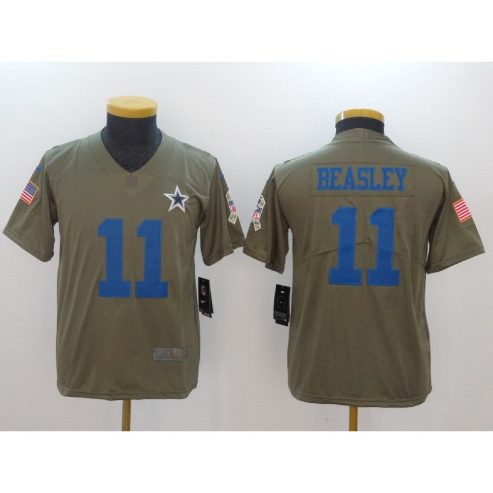 Youth Dallas Cowboys #11 Cole Beasley Olive Salute To Service Limited Stitched NFL Jersey 