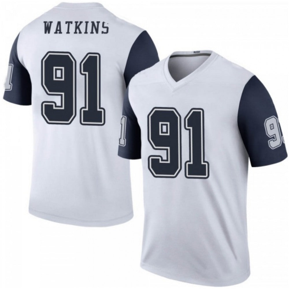 Youth Dallas Cowboys #91 Carlos Watkins White Color Rush Limited Stitched Jersey 