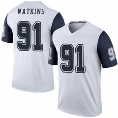 Youth Dallas Cowboys #91 Carlos Watkins White Color Rush Limited Stitched Jersey 