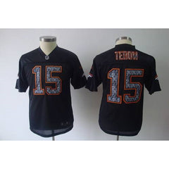 Sideline Black United Broncos #15 Tim Tebow Black Stitched Youth NFL Jersey 