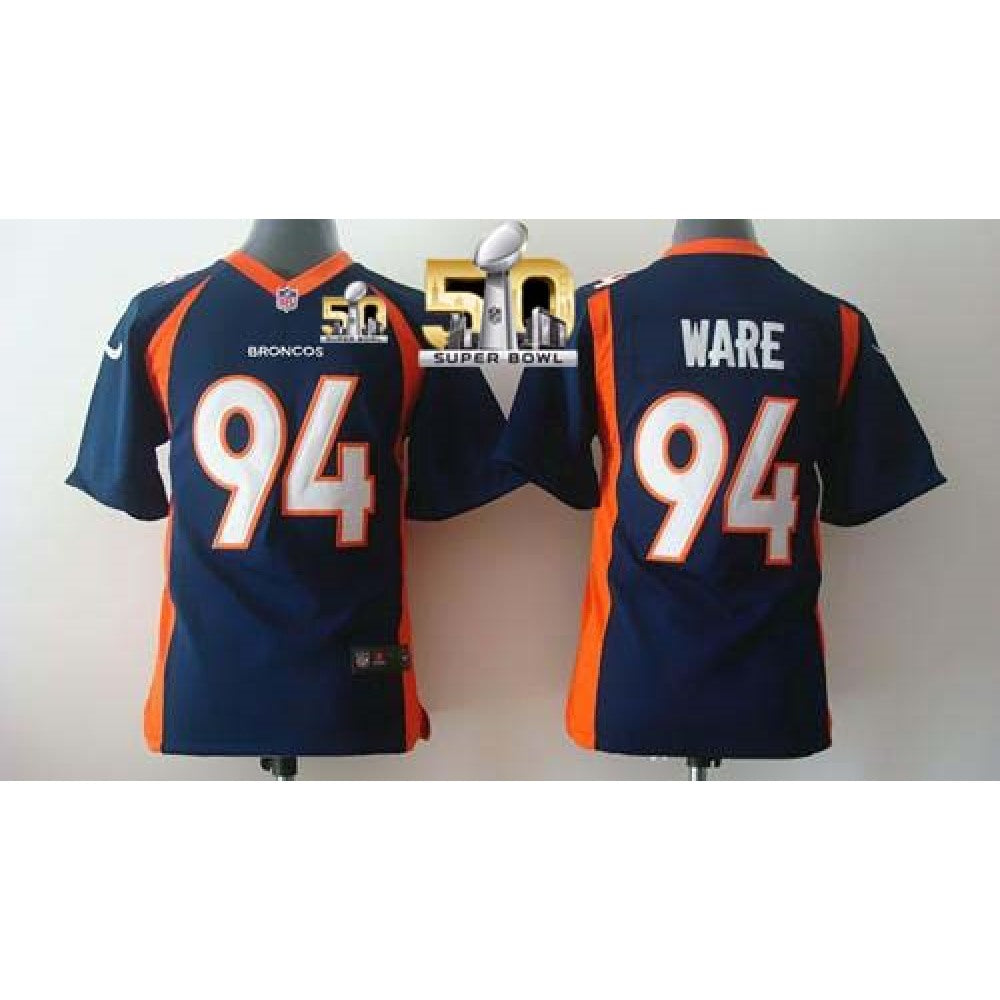 Broncos #94 DeMarcus Ware Blue Alternate Super Bowl 50 Youth Stitched NFL New Elite Jersey 