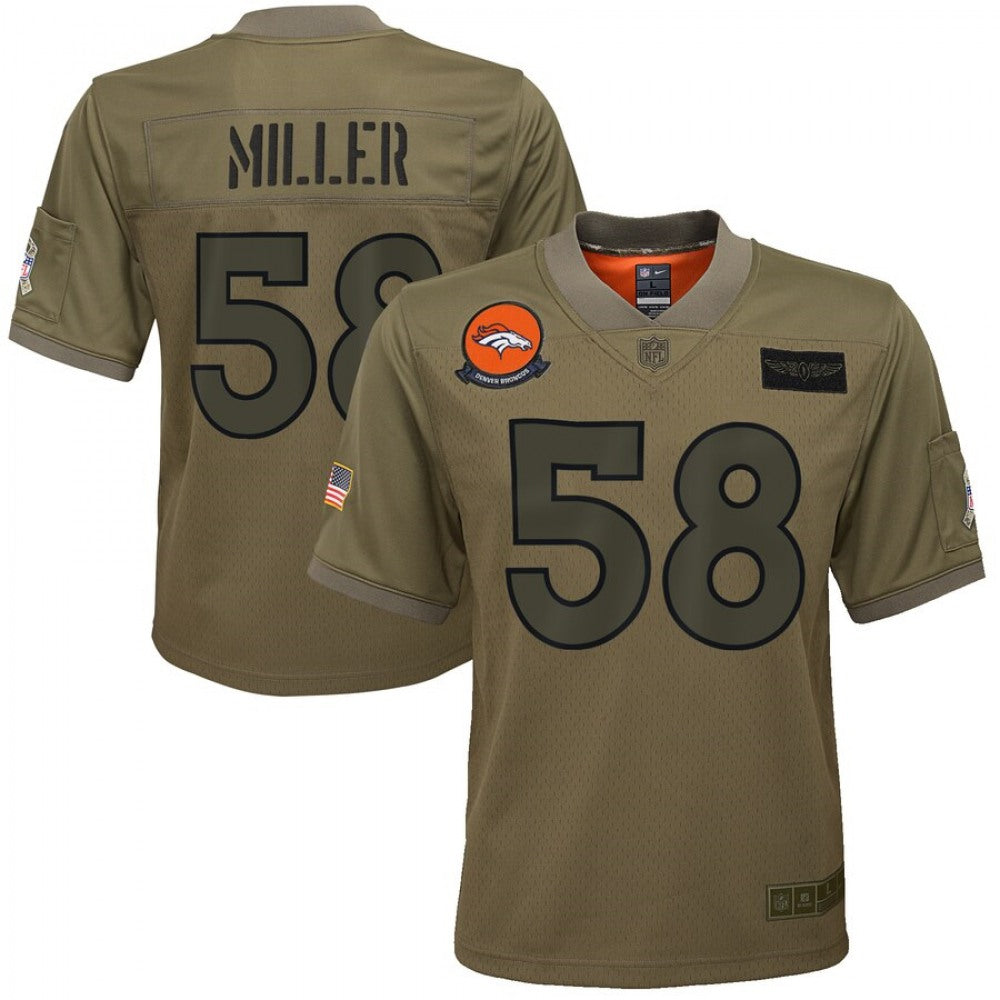 Youth Denver Broncos #58 Von Miller 2019 Camo Salute To Service Stitched NFL Jersey 