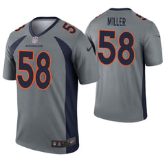 Youth Denver Broncos #58 Von Miller Gray Inverted Legend Stitched NFL Jersey 