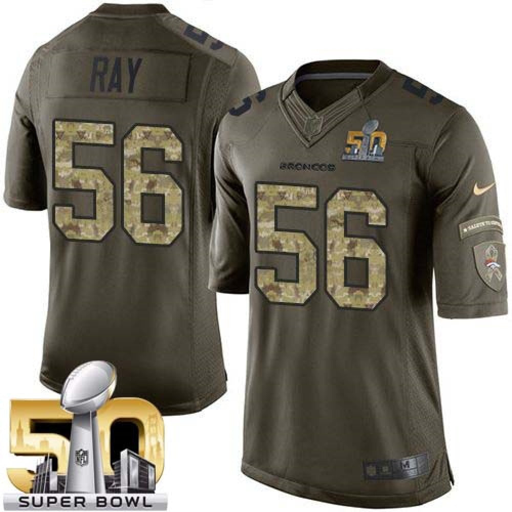Broncos #56 Shane Ray Green Super Bowl 50 Youth Stitched NFL Limited Salute to Service Jersey 