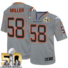 Broncos #58 Von Miller Lights Out Grey Super Bowl 50 Youth Stitched NFL Elite Jersey 