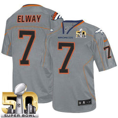 Broncos #7 John Elway Lights Out Grey Super Bowl 50 Youth Stitched NFL Elite Jersey 