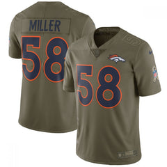 Youth Denver Broncos #58 Von Miller Olive Salute to Service Limited Stitched NFL Jersey 