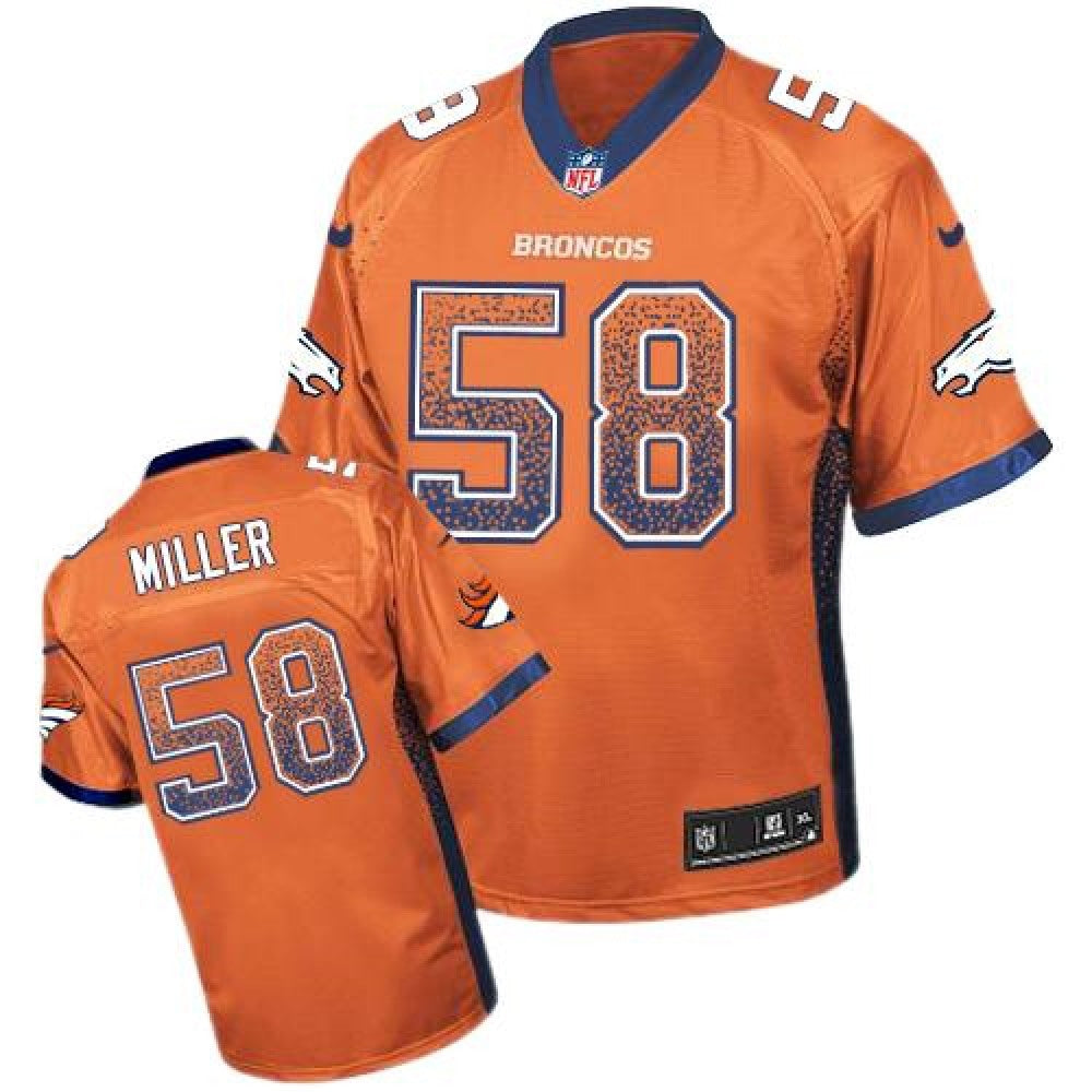 Broncos #58 Von Miller Orange Team Color Youth Stitched NFL Elite Drift Fashion Jersey 