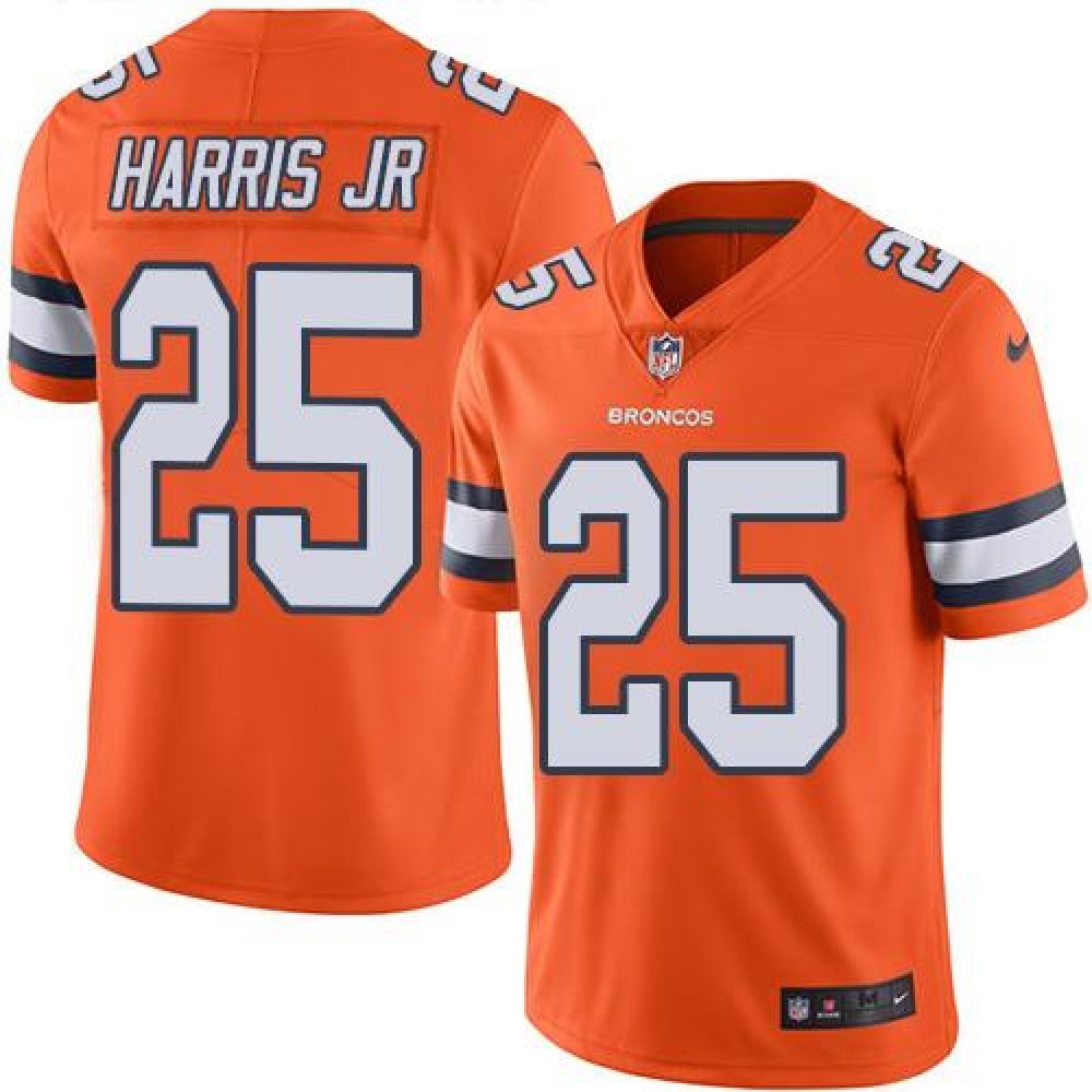 Broncos #25 Chris Harris Jr Orange Youth Stitched NFL Limited Rush Jersey 