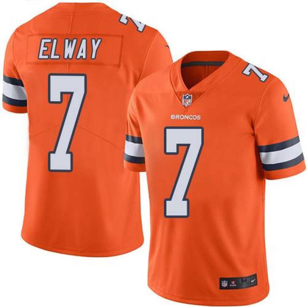 Broncos #7 John Elway Orange Youth Stitched NFL Limited Rush Jersey 