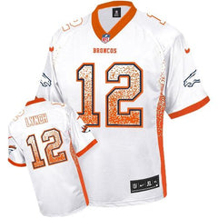 Broncos #12 Paxton Lynch White Youth Stitched NFL Elite Drift Fashion Jersey 