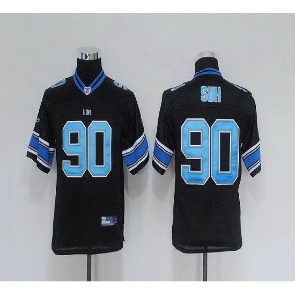 Lions #90 Ndamukong Suh Black EStitched Youth NFL Jersey 