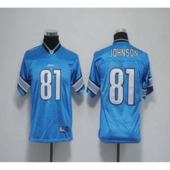 Lions #81 Calvin Johnson Blue EStitched Youth NFL Jersey 