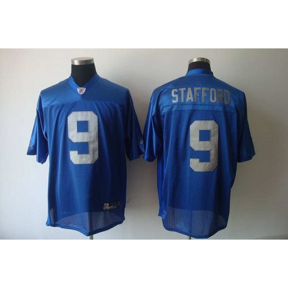 Lions #9 Matthew Stafford Blue EStitched Throwback Youth NFL Jersey 
